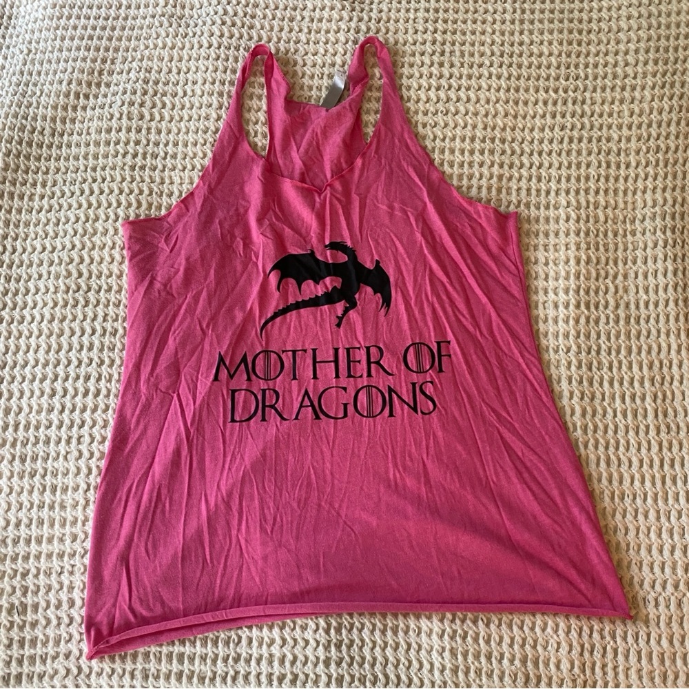Pink Game of Thrones Mother of Dragons graphic women’s XL racerback Tank Top